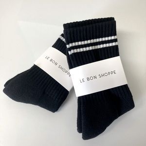 NWT! 2 Pack of Le Bon Shoppe Boyfriend Socks Black